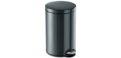 Tretabfalleimer aus Metall, rund, 12 Liter, Anthrazit