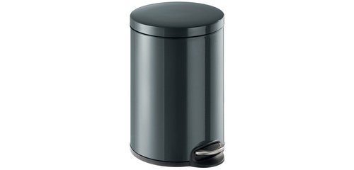 Poubelle à pédale métal, rond, 20 litres, anthracite