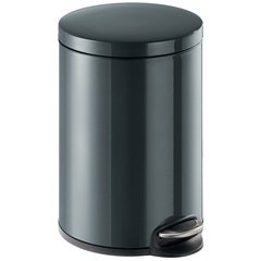 Poubelle à pédale métal, rond, 20 litres, anthracite