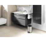 Poubelle à pédale inox, rond, 5 litres, argent