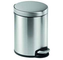Durable poubelle à pédale, métal inoxydable, contenu 5 L