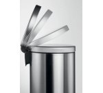 Poubelle à pédale inox, rond, 5 litres, argent