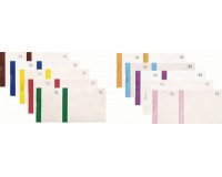 Bloc vendeur à bande couleur 100 feuillets double numérotage - Format 6 ,6x13,5 cm - Couleurs assorties