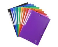 3 Flap Folders with Elastic Straps Opak Polypropylene A4.