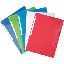 3-flap folder with elastic straps chromaline 0.5mm polypropylene - a4 size - frosted