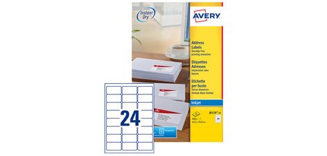 Etiquette d'adresse Jet d'encre, 99,1 x 38,1 mm, blanc