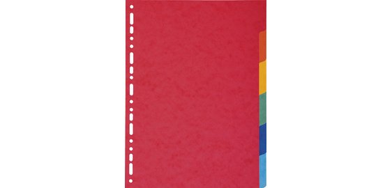 Dividers A4 220g 6P Bright - Assorted colours