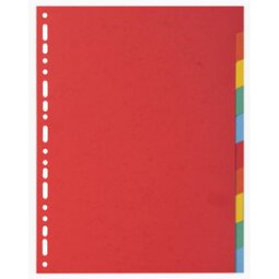 Intercalaire A4+ carte lustrée Exacompta 12 onglets neutres multicolores - 1 jeu