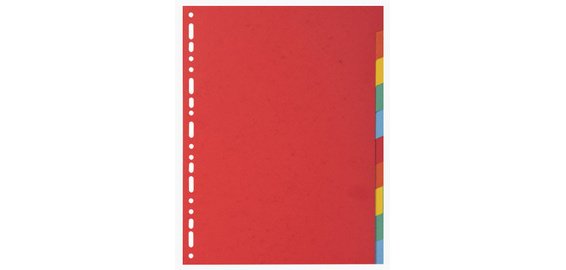 Intercalaire A4+ carte lustrée Exacompta 12 onglets neutres - Coloris assortis - 1 jeu