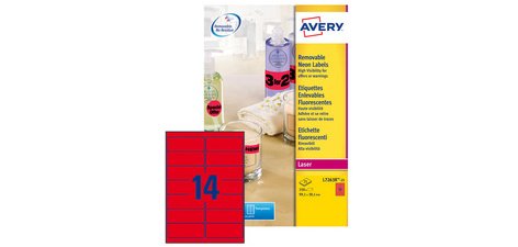 Etiquette fluorescente, 99,1 x 38,1 mm