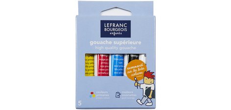 Gouache, étui carton de 5 tubes de 10 ml