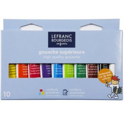 Gouache, étui carton de 10 tubes de 10 ml