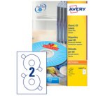 Etiquette CD, diamètre: 117 mm, blanc