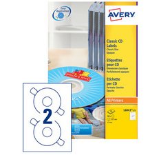 Cd-etiketten, diameter: 117 mm, wit