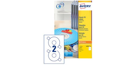 Etiquette CD, diamètre: 117 mm, blanc