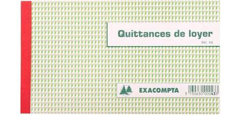 Vielfältige Mietquittungen 12,5x21cm 50 dreifache selbstdurchschreibende Blätter - Text FR