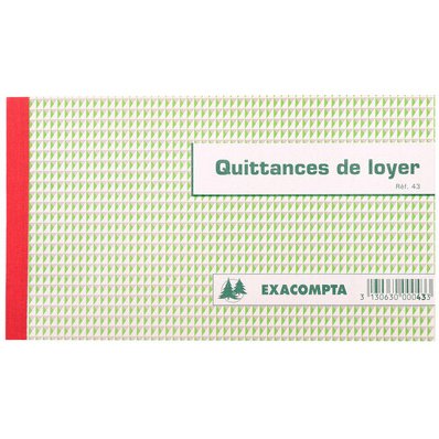  Manifold Quittances de loyer 12,5x21cm 50 feuillets tripli autocopiants - texte FR