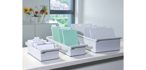 Scheidingsplaat kaartenbak Han A6 dwars lichtgrijs