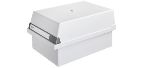 Boîte à fiches, A5 paysage, pour 800 cartes, gris clair