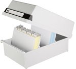 Boîte à fiches, A5 paysage, pour 1.300 cartes, gris