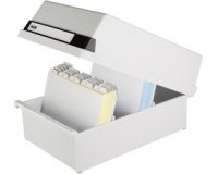 Boîte à fiches, A6 paysage, pour 1.300 cartes, gris