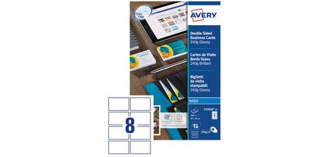 Cartes de visite Quick&Clean, 260 g/m2, blanc mat