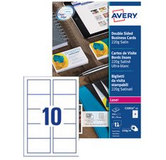 Cartes de visite Quick&Clean, 270 g/m2, satin blanc