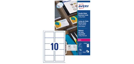 Cartes de visite Quick&Clean, 270 g/m2, satin blanc