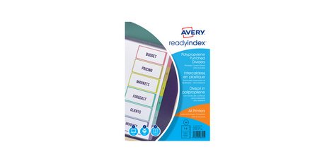 Intercalaires Readyindex, PP, 6 touches, A4