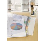 Intercalaires à onglets, 6 touches, PP, transparent