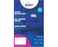 Badges autocollants, 63,5 x 29,6 mm, blanc
