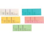 Bloc passe-partout 100 feuillets numérotés de 3 volets couleurs assorties  4,8 x 15 cm