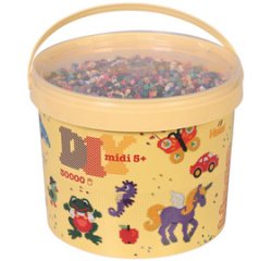 Hama Perles à repasser midi 'mélange', dans un seau