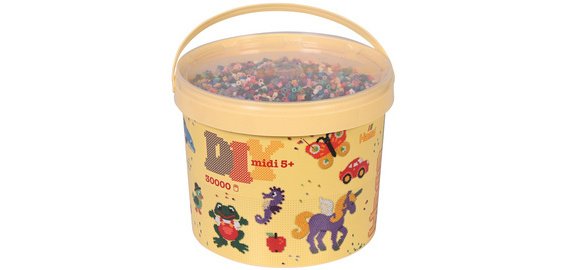 Hama Perles à repasser midi 'mélange', dans un seau