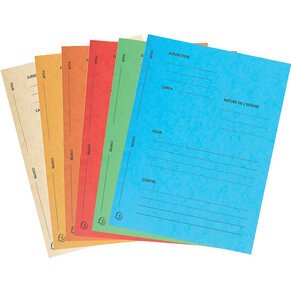 Pack of 25 printed legal folders Pour/Contre pressboard 25x32cm - Assorted colours