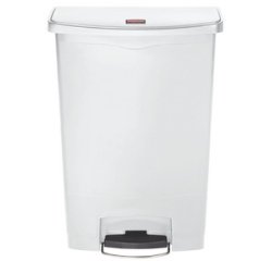 Collecteur à pédale Slim Jim, 90 litres, blanc