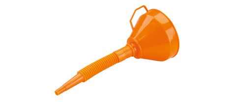 Entonnoir avec tuyau flexible et passoir