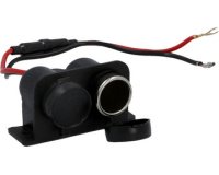 Prise de courant double, 6 & 12 V, max 8 A chacun