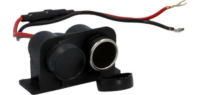 Prise de courant double, 6 & 12 V, max 8 A chacun