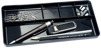 Plumier KLASSIK, plastique, 5 compartiments, noir