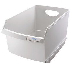 Bac à papier LOGO-DRIVE, polystyrène, 25 litres, gris