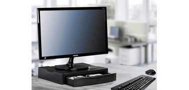 MONITOR STAND for screen & printer, black