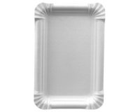 Assiette en carton 'pure' rectangulaire, blanc