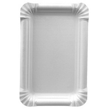 Assiette en carton "pure" rectangulaire, blanc