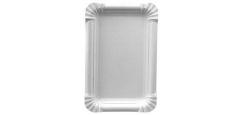 Assiette en carton 'pure' rectangulaire, blanc