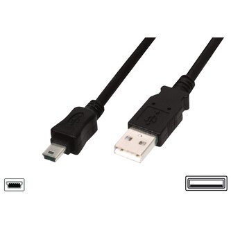 mini câble USB 2.0, USB-A - mini USB-B de 5 broches,