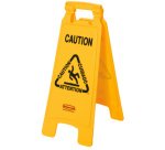 Panneau d'avertissement 'Caution', sol glissant trilingue