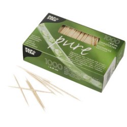 En_cure-dent 'pure', en bois, rond, longueur: 65