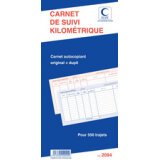 Bloc spiralé Carnet de suivi kilométrique, 29,7 x 14 cm, 50 dupli