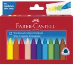 FABER-CASTELL Craie à la cire, triangulaire, étui de 12